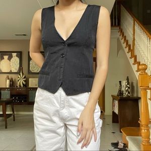 vintage black suite vest